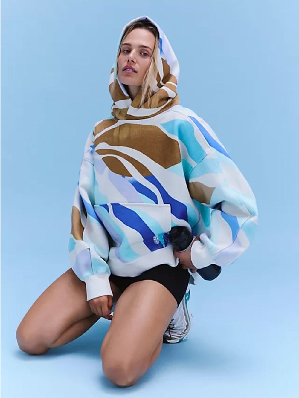 Free people a cut above printed hoodie